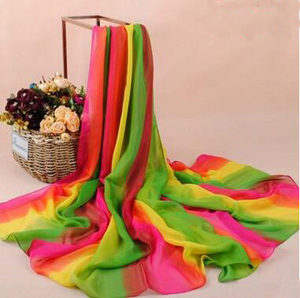 Classic gradient female chiffon scarves wholesale