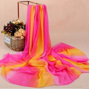 Classic gradient female chiffon scarves wholesale