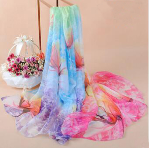 Dream flower long emulation silk scarves wholesale