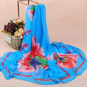 Abstract butterfly flower female chiffon scarves wholesale