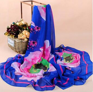 Abstract butterfly flower female chiffon scarves wholesale