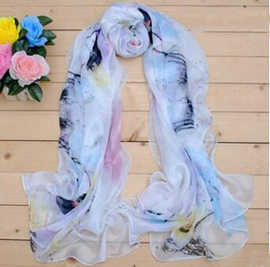 Crepe long emulation silk scarf wholesale