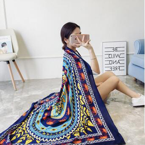 Female elephant geometric fringe  national wind silk scarves wholesale