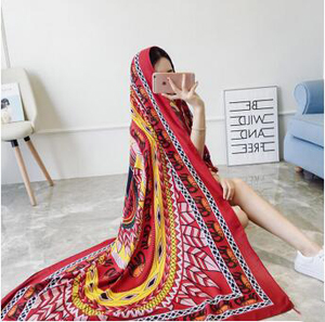 Female elephant geometric fringe  national wind silk scarves wholesale