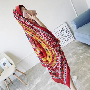 Female elephant geometric fringe  national wind silk scarves wholesale
