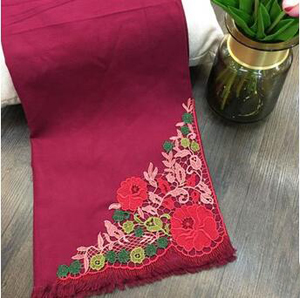 Wool embroidery lace scarf wholesale