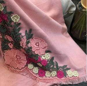 Wool embroidery lace scarf wholesale