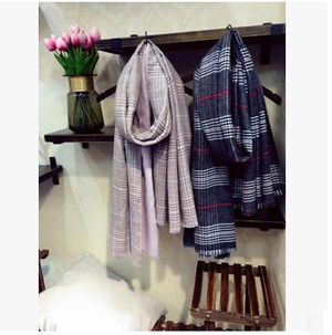 Female grid cashmere scarf wholesale