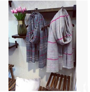 Female grid cashmere scarf wholesale