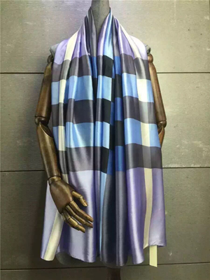 Female stripe color matching silk scarf wholesale