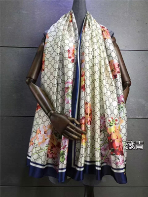 Female stripe color matching silk scarf wholesale