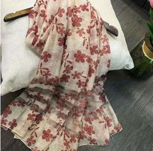 Silk female embroidery thin wool scarves wholesale
