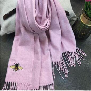 Female cashmere embroidered bee scarf wholesale