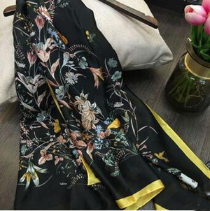 Imitation silk flower pattern shawls wholesale