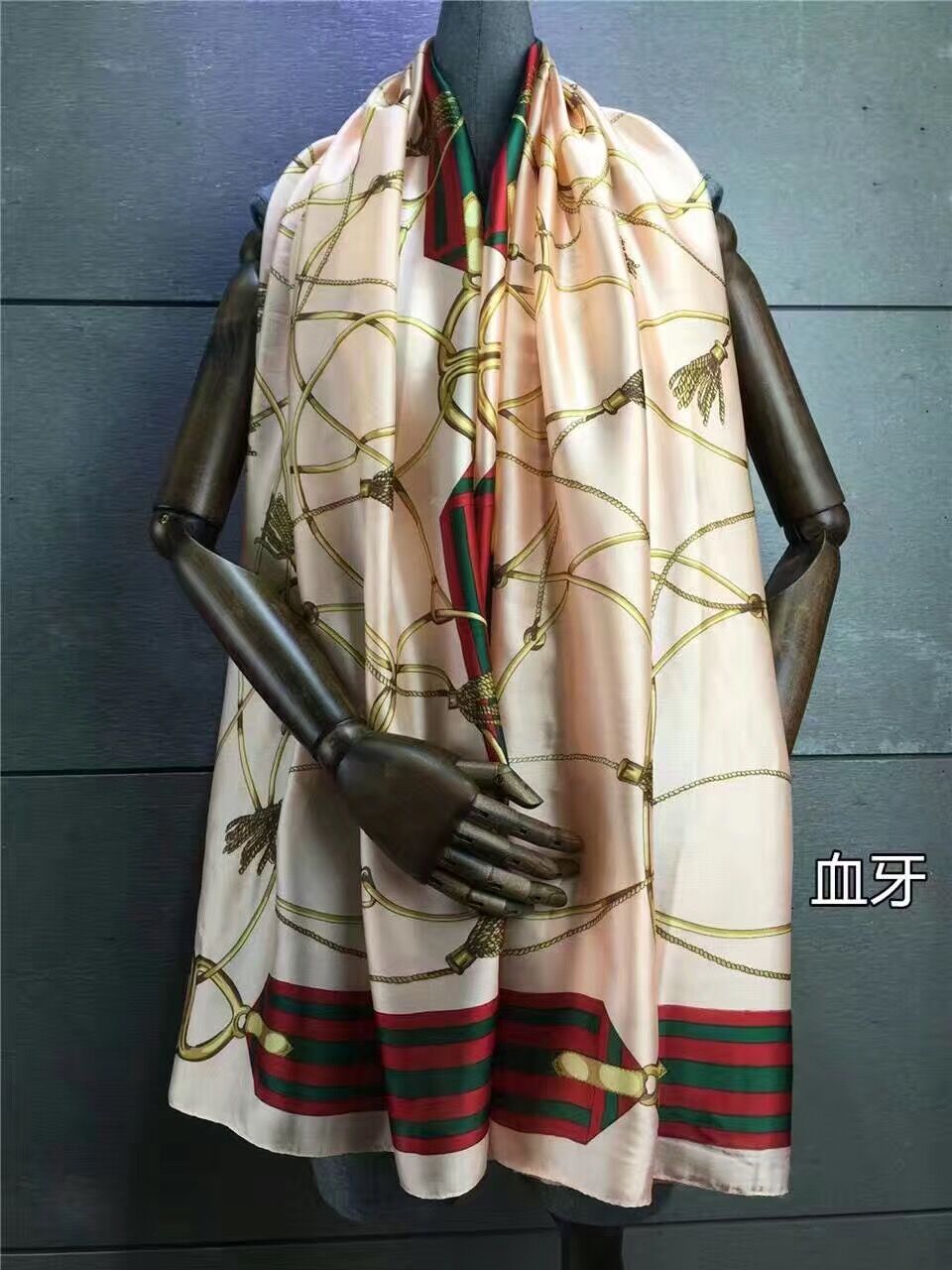chain print silk scarves