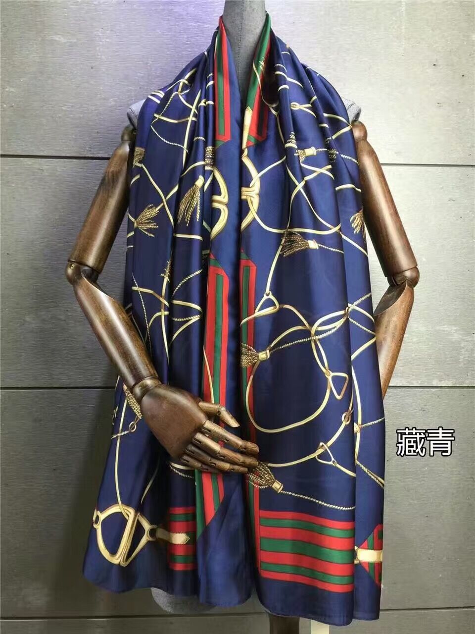 chain print silk scarves