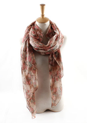 Wholesale Little Rose Print Balinese yarn scarf