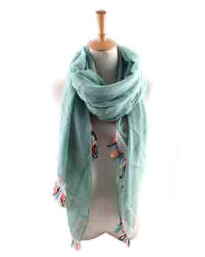 wholesale pure color lace cotton scarf