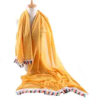 wholesale pure color lace cotton scarf