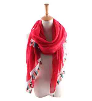 wholesale pure color lace cotton scarf