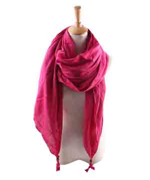 Wholesale lattice linen tassel scarf