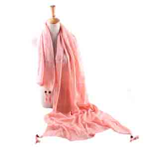 Wholesale lattice linen tassel scarf