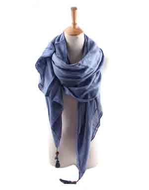 Wholesale lattice linen tassel scarf