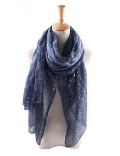 Wholesale silver spot cotton scarf