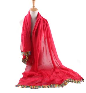 Wholesale tassel linen scarf
