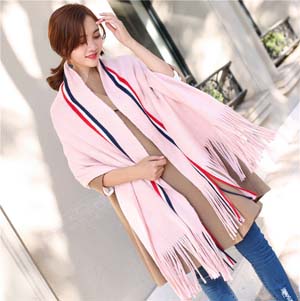 Wholesale striped solid color imitation cashmere scarf