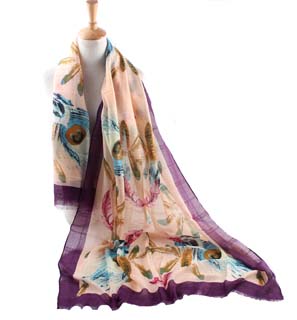 Wholesale feather polyester scarf