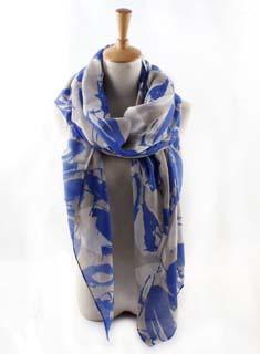 wholesale striped leaf linen scarves