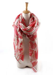 wholesale striped leaf linen scarves