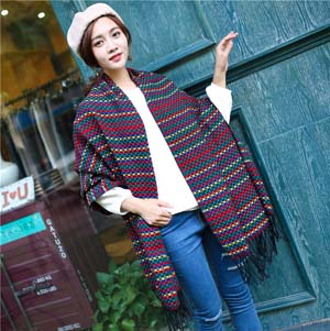 Wholesale plaid tassel imitation cashmere scarf