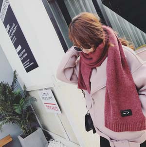 Wholesale monster cartoon pure color imitation cashmere scarf