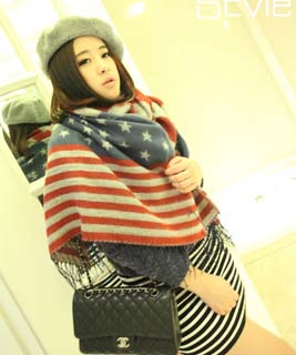 Wholesale American flag star imitation cashmere scarf