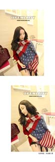 Wholesale American flag star imitation cashmere scarf