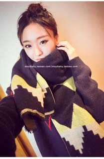 Wholesale diamond plaid imitation cashmere scarf
