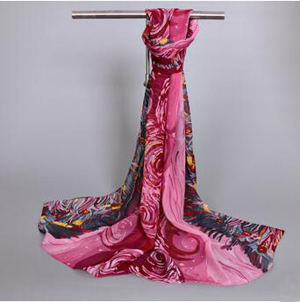 Abstract chiffon female scarves wholesale