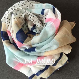 Wholesale fine striped cotton scarf