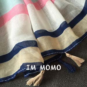 Wholesale fine striped cotton scarf