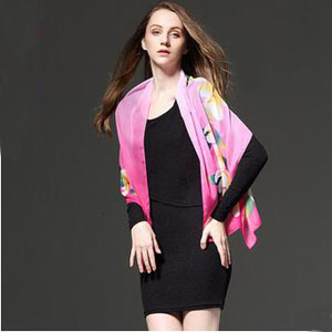 Female spring flowers printed chiffon scarves