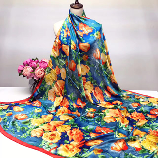 2018 spring square silk scarves silk stain 140cm