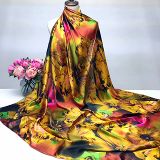 2018 spring square silk scarves silk stain 140cm