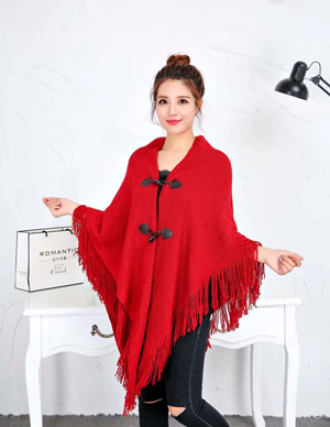 plain coloured irregular double layer tasses cape