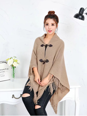plain coloured irregular double layer tasses cape