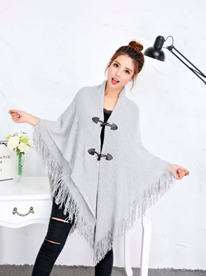 plain coloured irregular double layer tasses cape