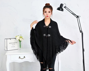 plain coloured irregular double layer tasses cape