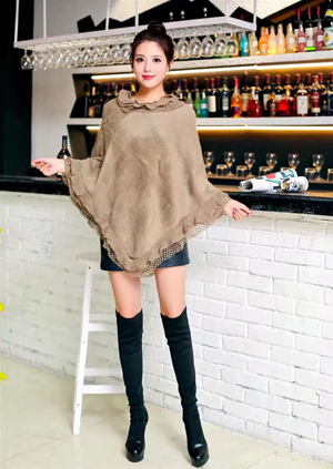 lace loose knit hood scarf women winter scarves