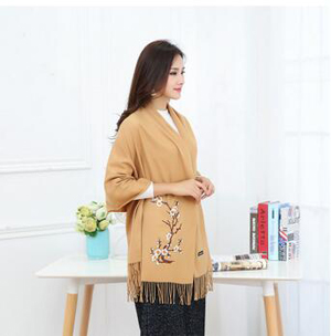 Folk embroidery imitation wool embroidery fringed shawl